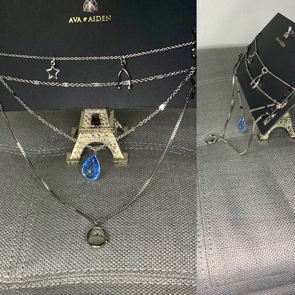 Silver Layer Necklace Set 15$